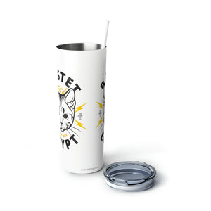 Bastet Egypt Skinny Steel Tumbler with Straw, 20oz