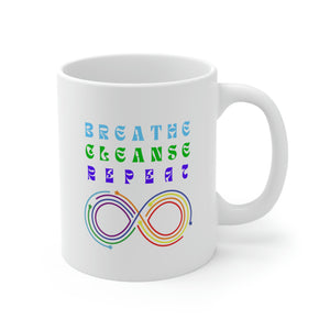 Open image in slideshow, Breathe Cleanse Repeat Ceramic Mug 11oz
