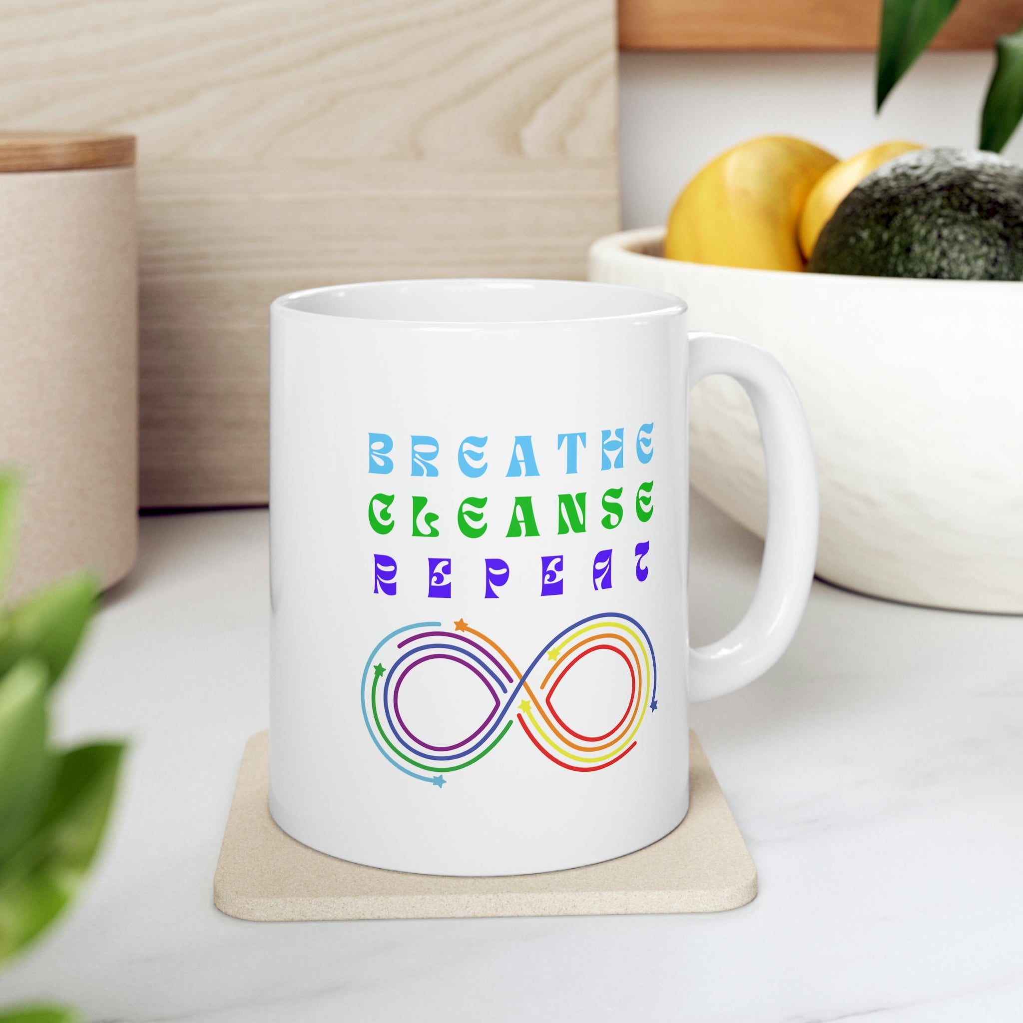 Breathe Cleanse Repeat Ceramic Mug 11oz