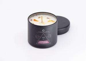 Open image in slideshow, Aphrodite Ritual Soy Candle with Botanicals &amp; Rose Quartz
