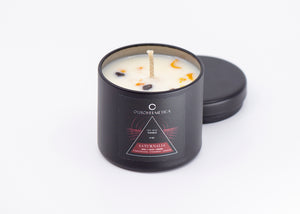 Open image in slideshow, Saturnalia Ritual Soy Candle with Orange Peel and Garnet

