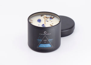 Open image in slideshow, Midwinter Ritual Soy Candle with Peppermint and Sodalite
