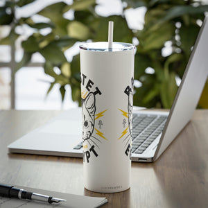 Bastet Egypt Skinny Steel Tumbler with Straw, 20oz