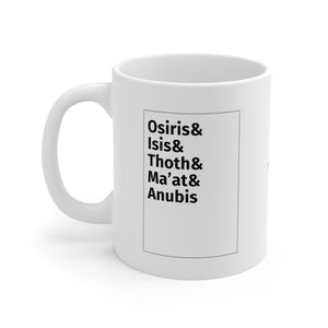 Osiris & Isis & Thoth & Ma’at & Anubis Ceramic Mug 11oz