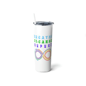 Open image in slideshow, Breathe Cleanse Repeat Skinny Steel Tumbler with Straw, 20oz
